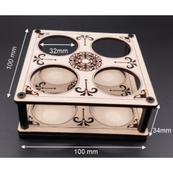 Présentoir Box pour Flacons Vaporette – 4 trous Ø32 mm